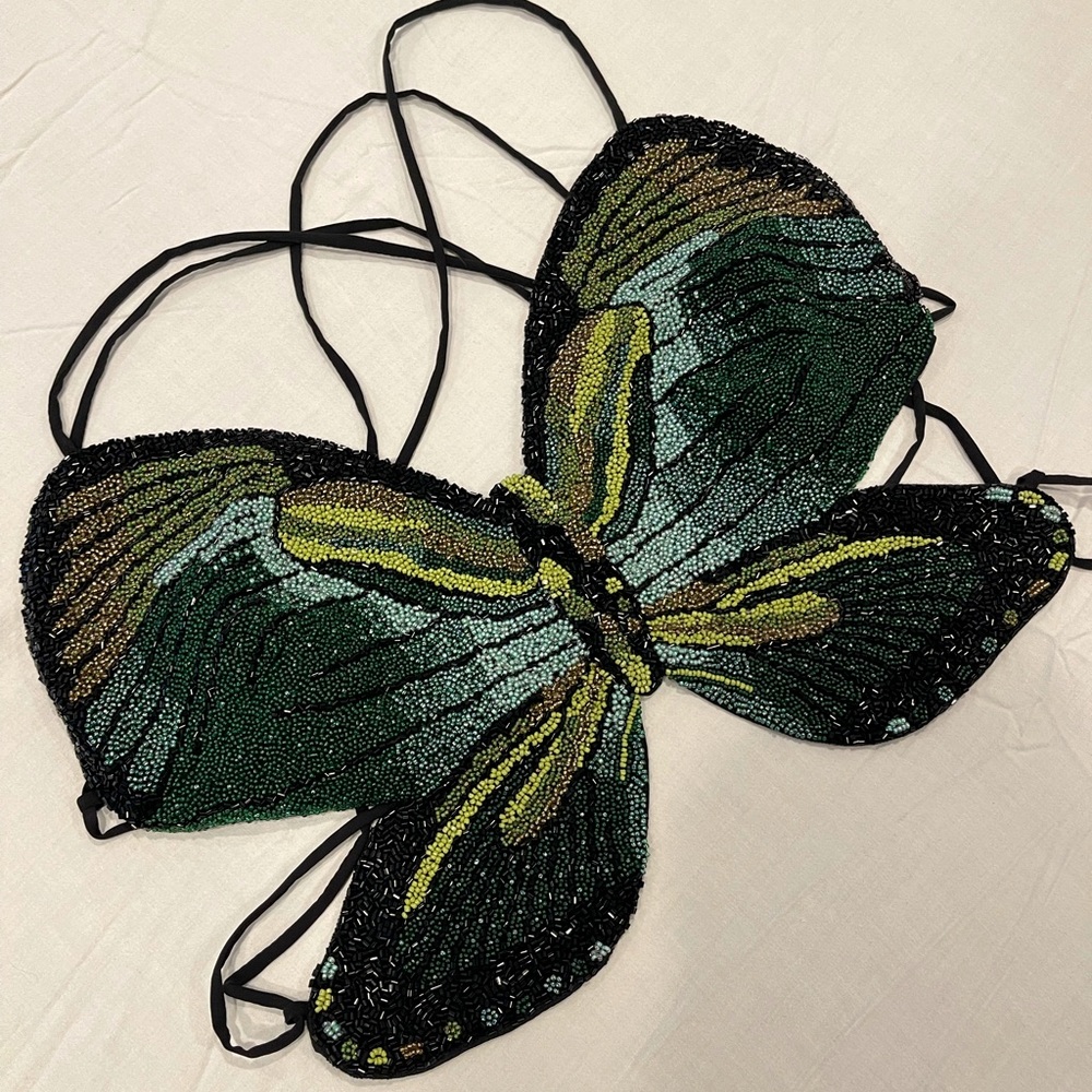 Cult Gaia X BRATZ Parvana beaded butterfly top size M